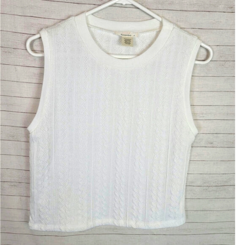 URBAN ROMANTICS SLEEVELESS KNIT CROPPED TEXTURED TOP, SZ LARGE